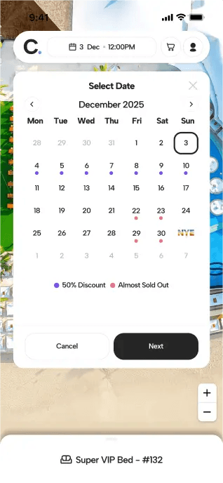 Dynamic Availability Calendar mobile