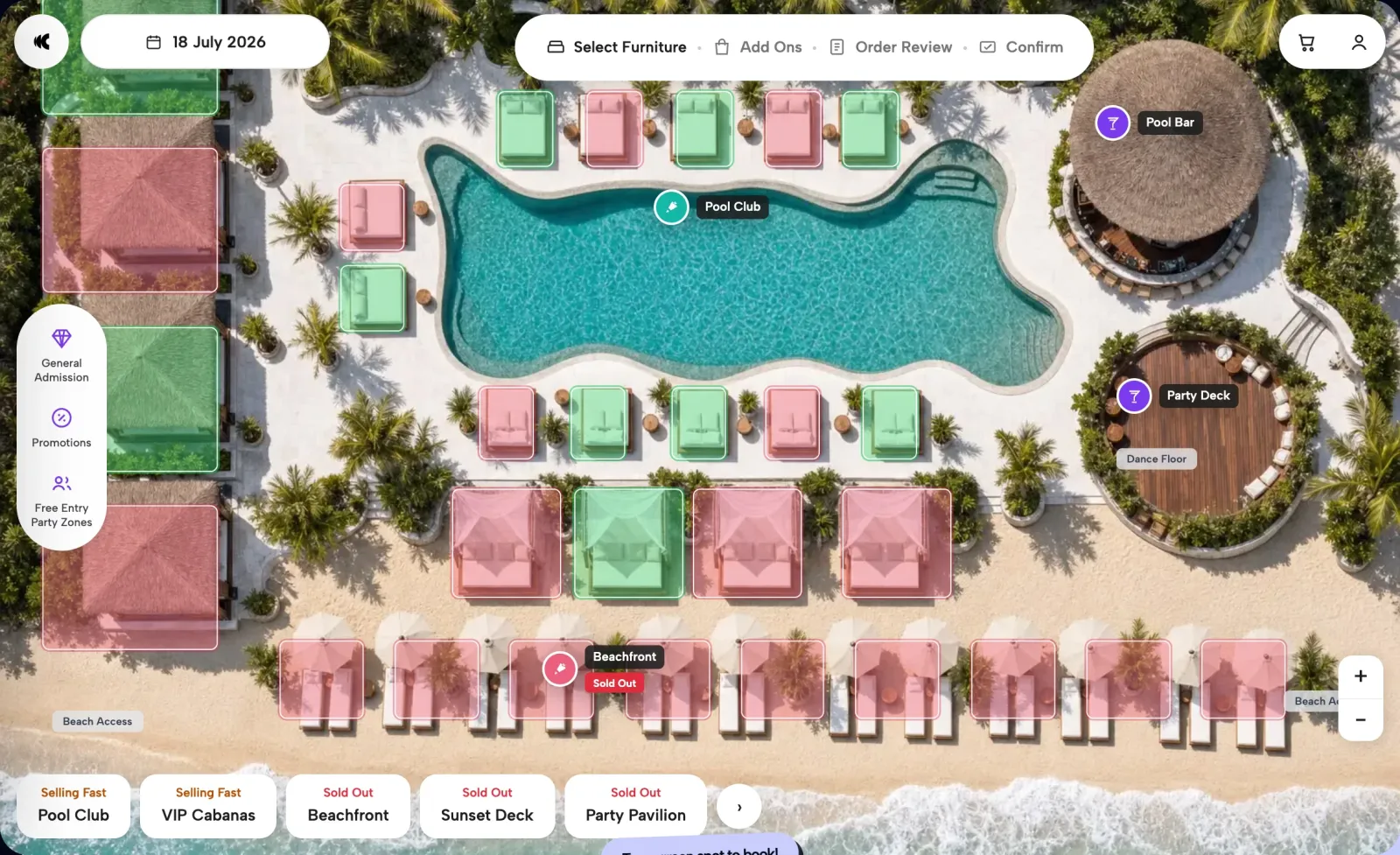 Clubtech product interface related to The best beach club booking software in 2026, compared honestly